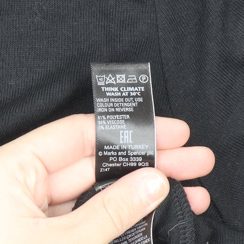 Marks and Spencer Women's Black 3/4 Sleeve Tie Front Pullover Jumper Size 16