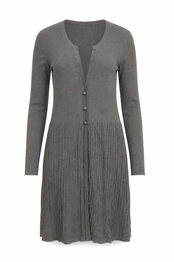 Monsoon Women Grey Size 8 Cardigan Long Sleeve Merino Wool Blend