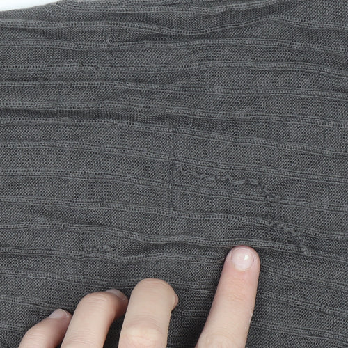 Monsoon Women Grey Size 8 Cardigan Long Sleeve Merino Wool Blend