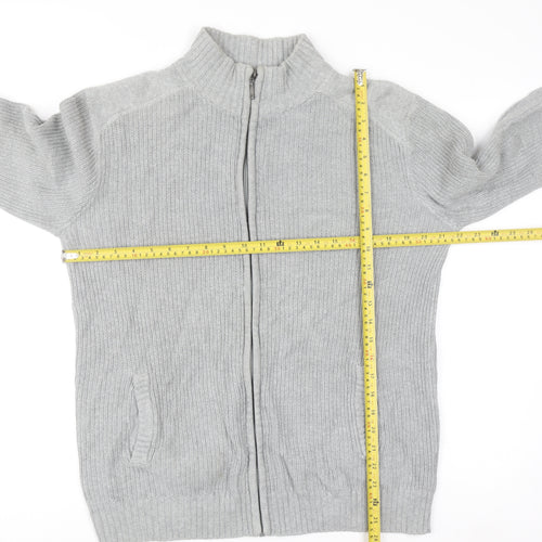 Cedar Wood State Men’s Grey Full Zip Cotton Jumper M
