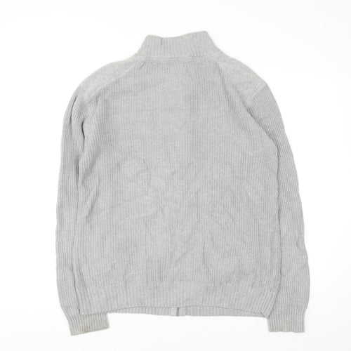 Cedar Wood State Men’s Grey Full Zip Cotton Jumper M