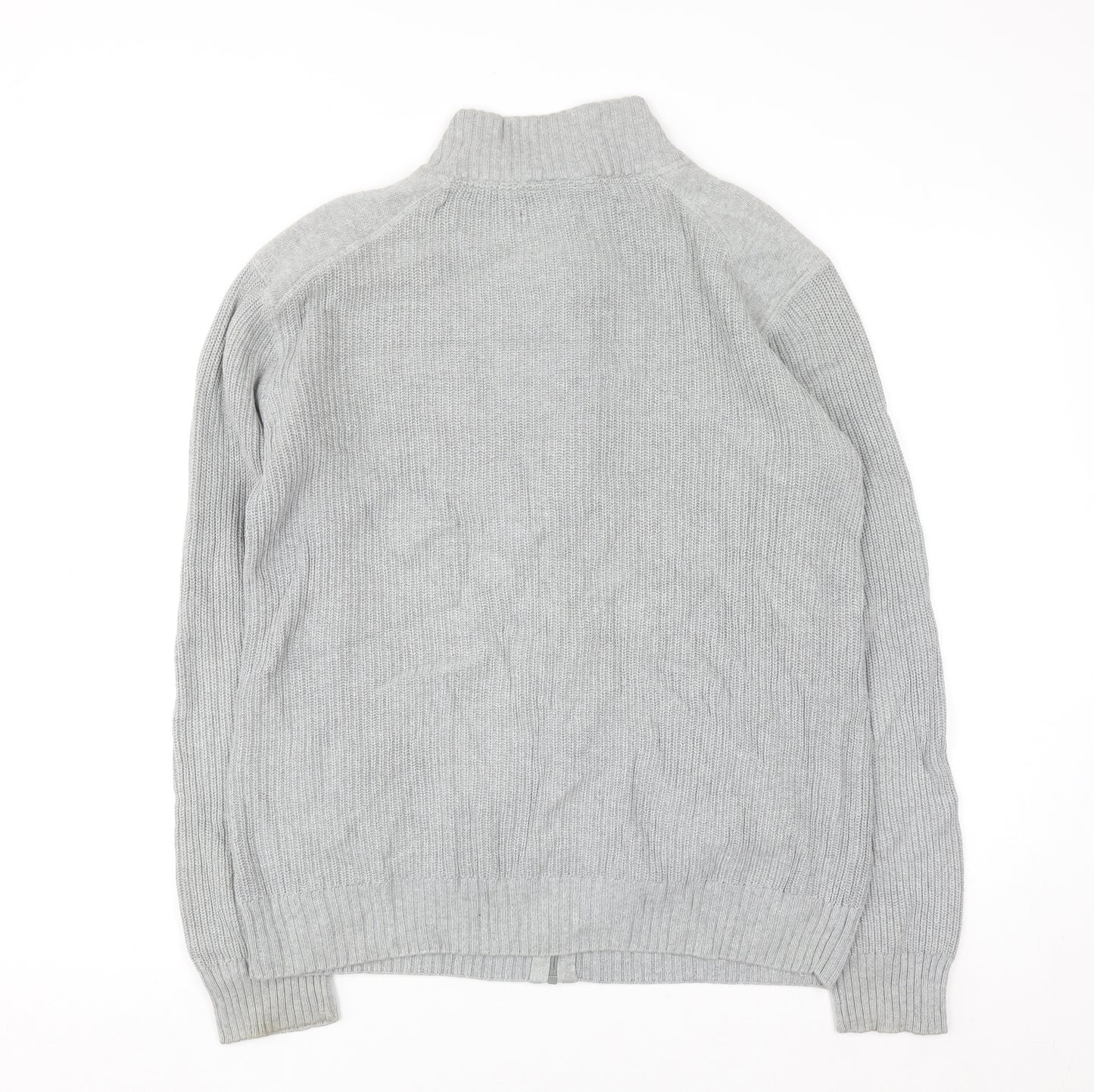 Cedar Wood State Men’s Grey Full Zip Cotton Jumper M