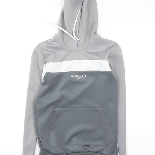 McKenzie Mens Grey Pullover Hoodie Size M Regular Fit