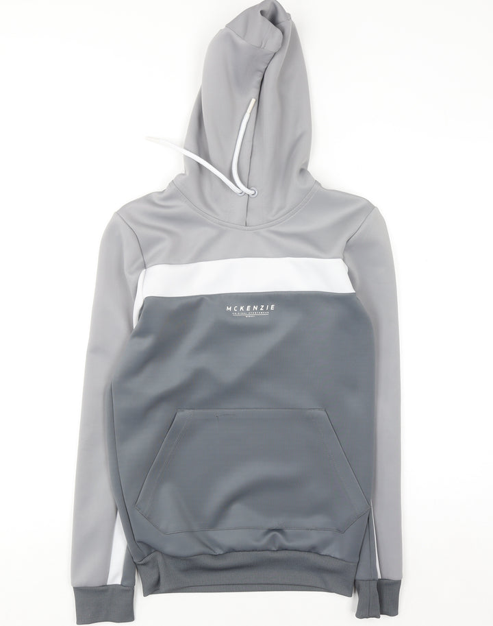 McKenzie Mens Grey Pullover Hoodie Size M Regular Fit