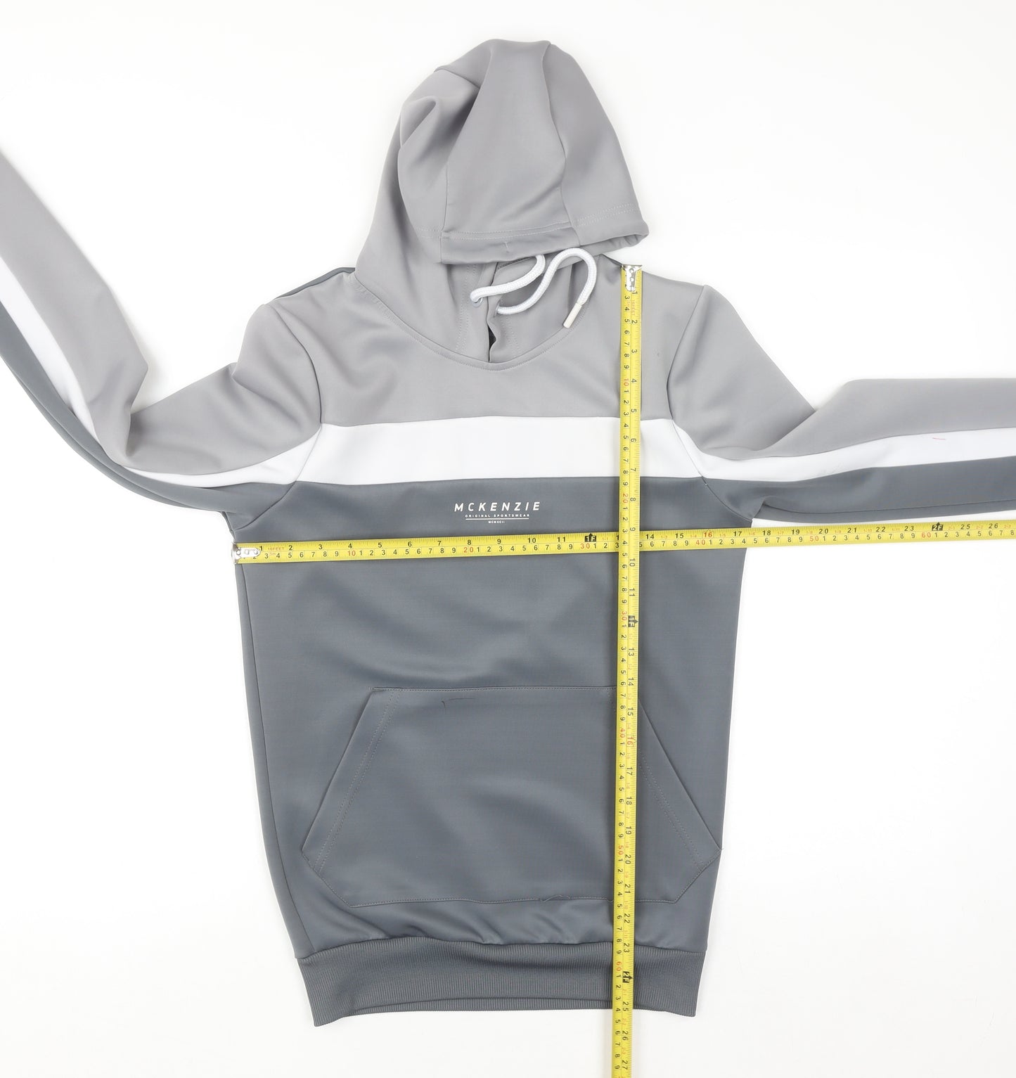 McKenzie Mens Grey Pullover Hoodie Size M Regular Fit