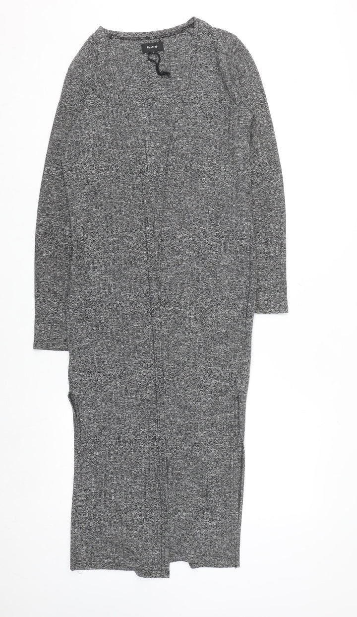 Firetrap Womens Grey Longline Open Knit Cardigan Size 8