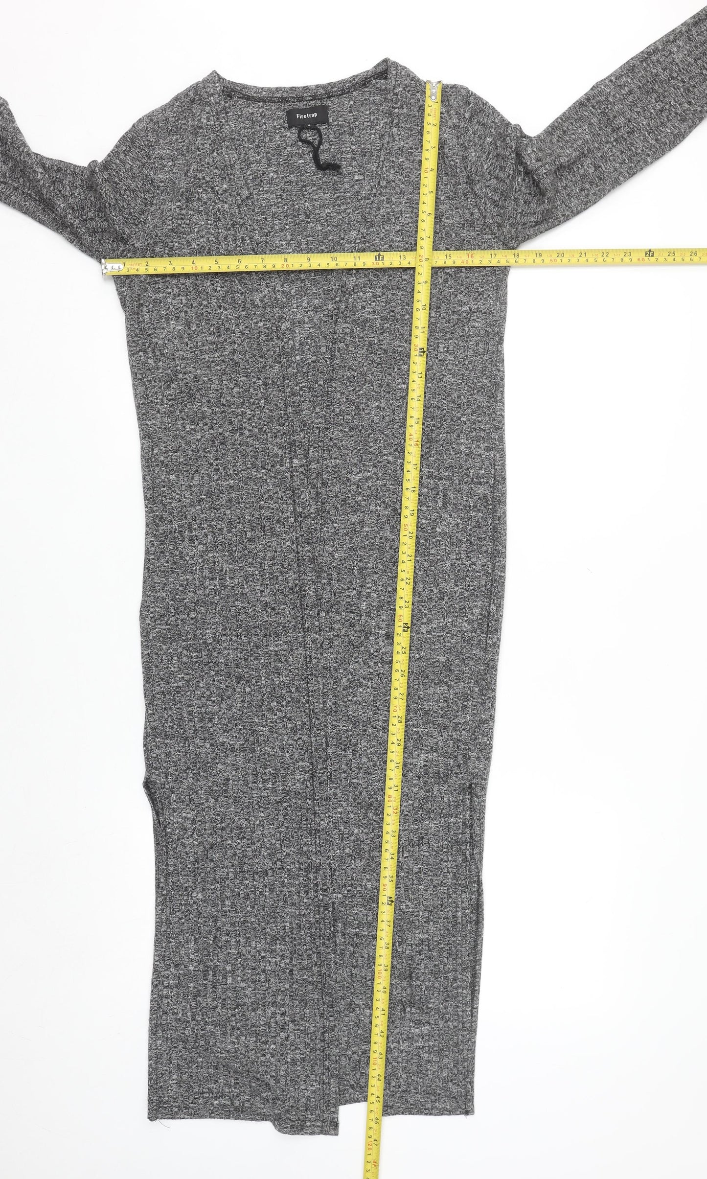 Firetrap Womens Grey Longline Open Knit Cardigan Size 8