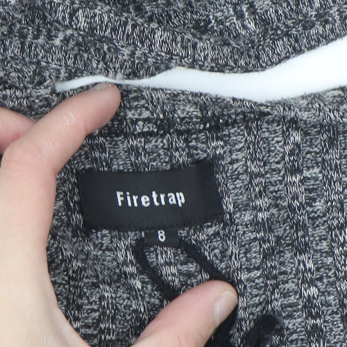 Firetrap Womens Grey Longline Open Knit Cardigan Size 8
