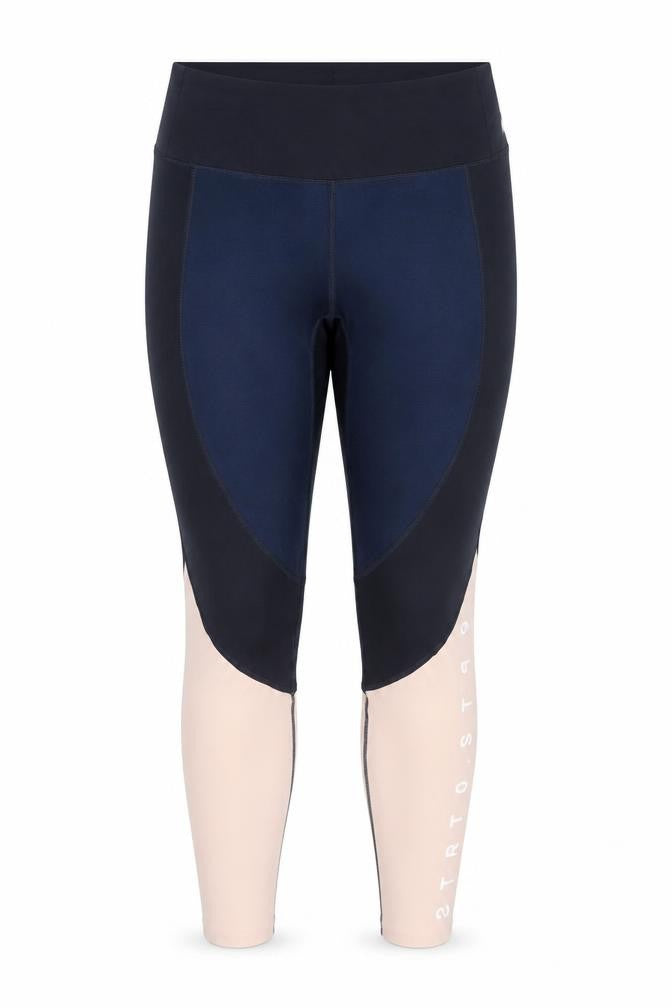 H&M Women’s Blue & Beige Colourblock Ankle Leggings Size 12