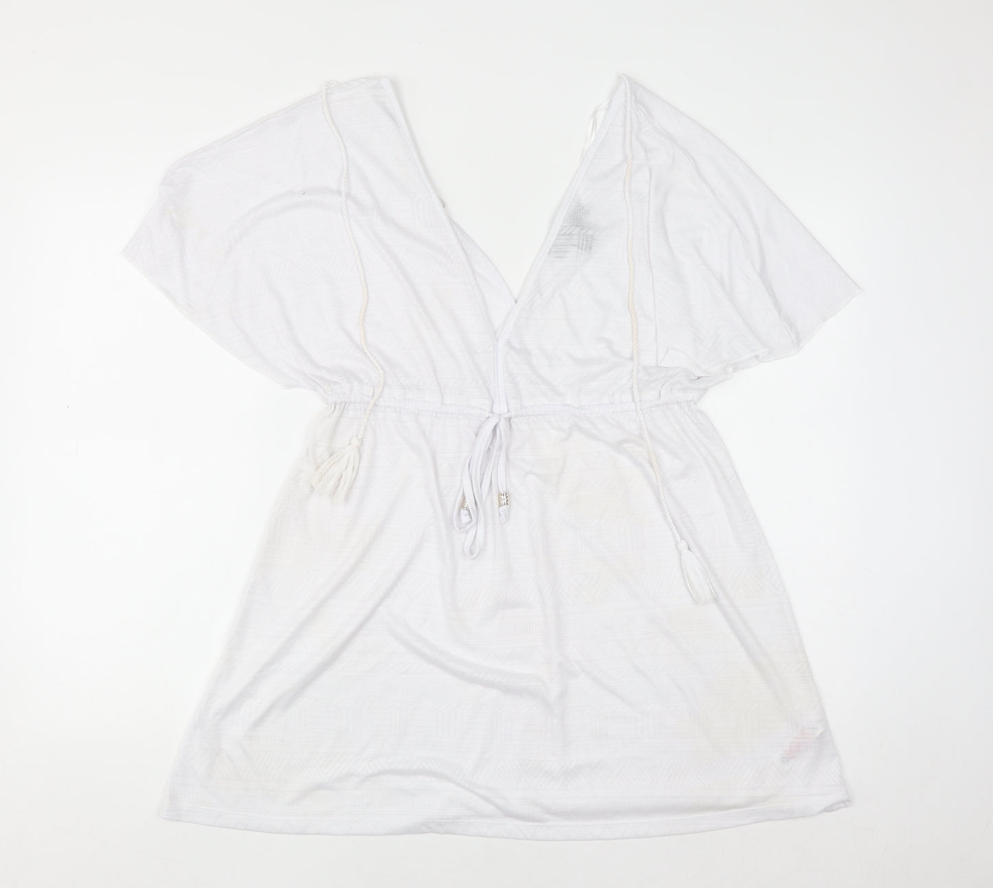 Primark Women’s White Tunic Kimono Sleeve Boho Blouse Size M
