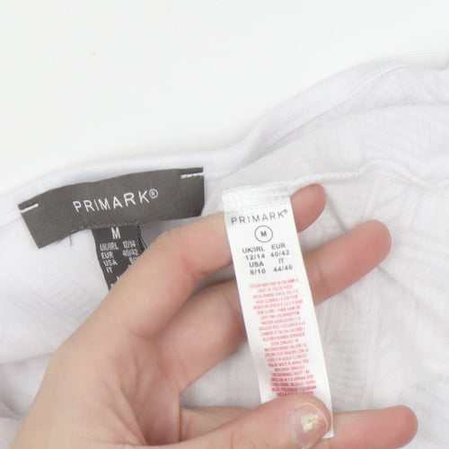 Primark Women’s White Tunic Kimono Sleeve Boho Blouse Size M