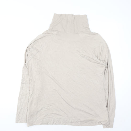 Elena Miro Women Beige Roll Neck Long Sleeve Viscose Jumper UK 18F