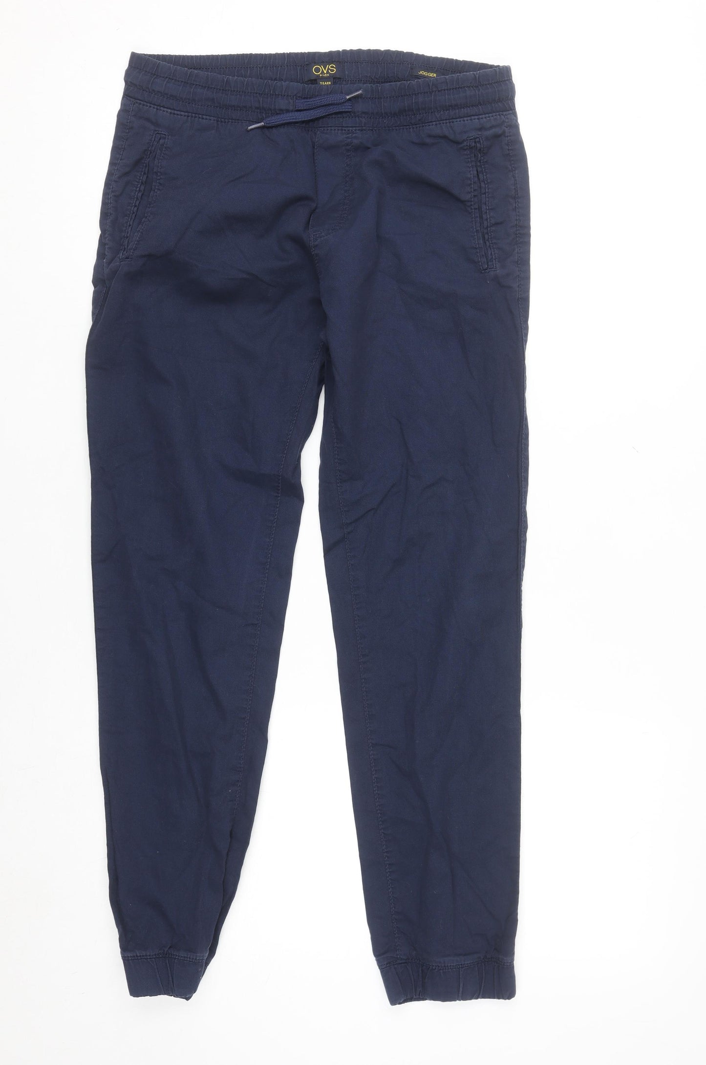 OVS Boys Blue Cotton Jogger Trousers 11-12 Years Elastic Waist Casual