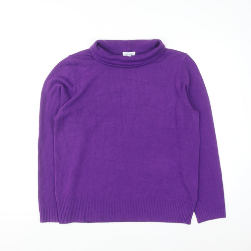 Tea Lane Women's Purple Roll Neck Acrylic Jumper XL