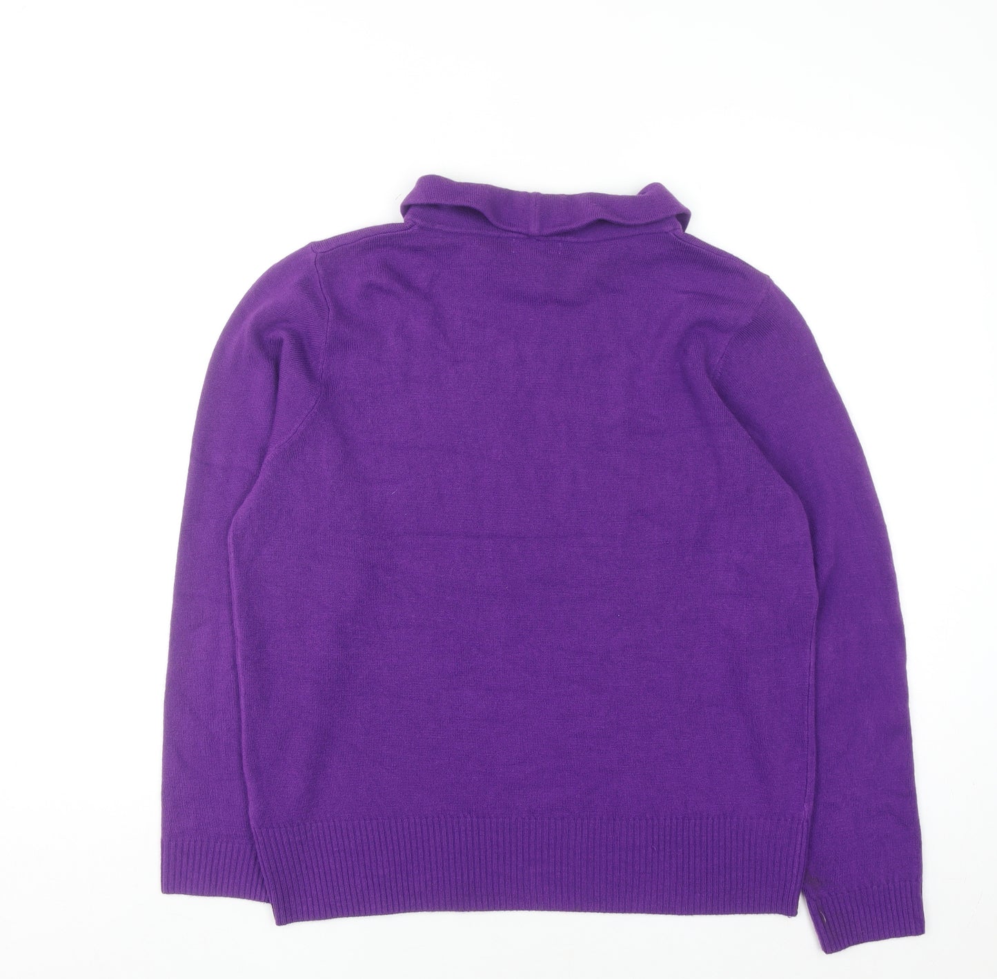 Tea Lane Women's Purple Roll Neck Acrylic Jumper XL