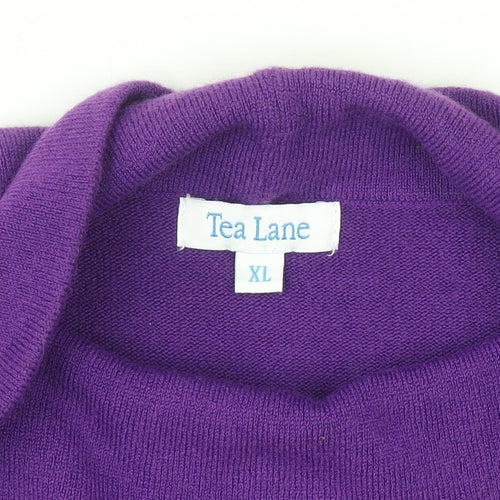 Tea Lane Women's Purple Roll Neck Acrylic Jumper XL