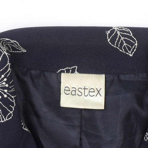 Eastex Women’s Blue Floral 3/4 Sleeve Polyester Blazer Size 14