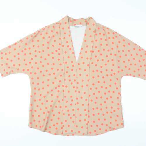 Gallery Women Beige Polka Dot Kimono Blouse Size 12