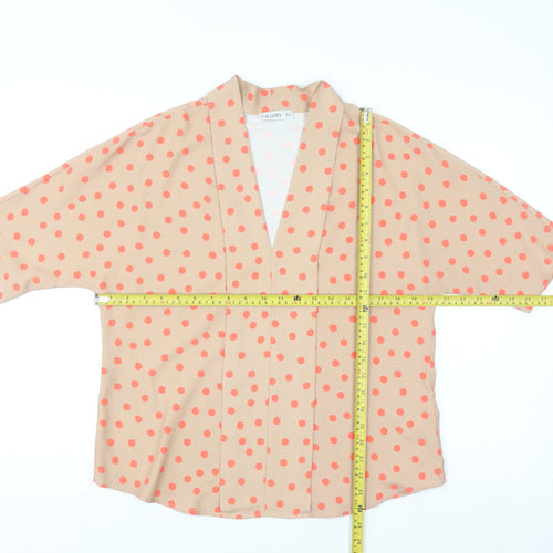 Gallery Women Beige Polka Dot Kimono Blouse Size 12