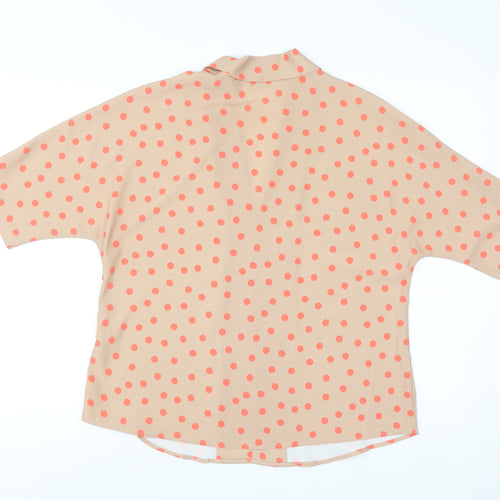Gallery Women Beige Polka Dot Kimono Blouse Size 12
