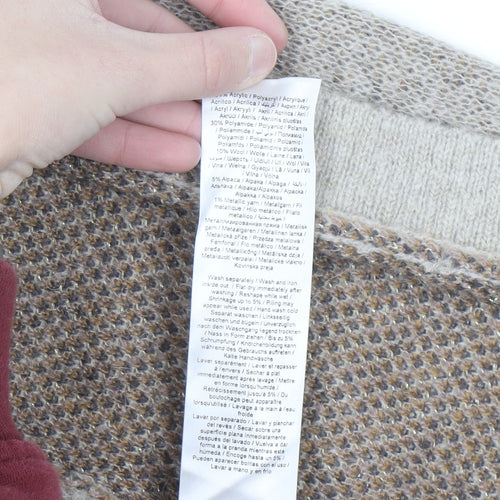 Saint Tropez Beige Knit Geometric Sleeveless Vest S