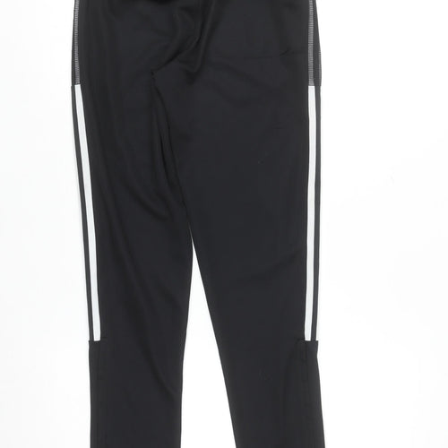 Adidas Boys Black Jogger Trousers 11-12 Years Elastic Waist Side Stripe
