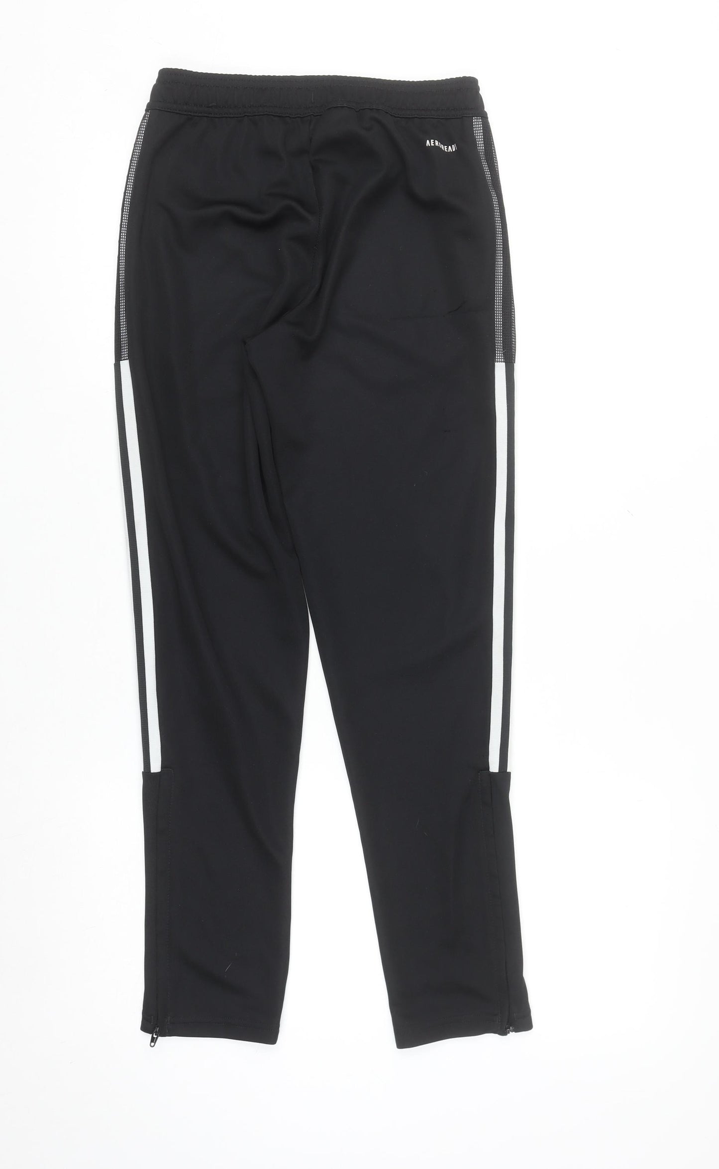 Adidas Boys Black Jogger Trousers 11-12 Years Elastic Waist Side Stripe