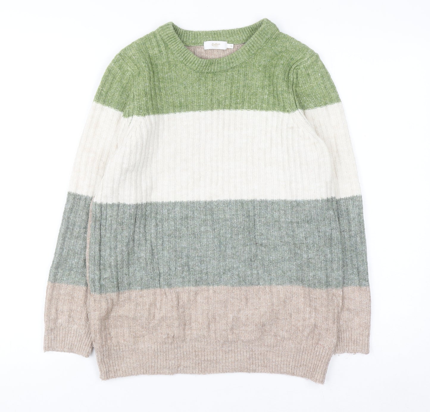 Cotton Traders Women's Multicoloured Striped Knit Jumper Size 10