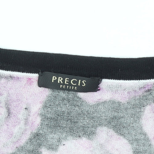 Precis Petite Womens Black Pink Animal Print Knit Jumper L