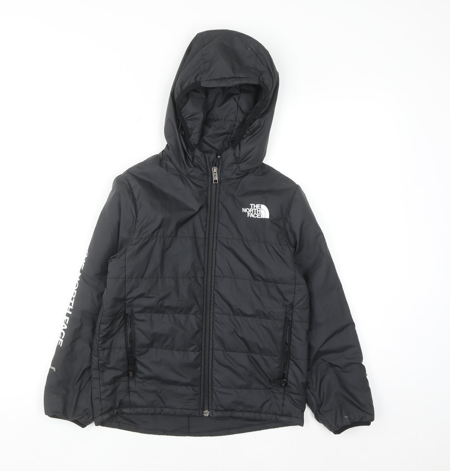 The North Face Boys Black Hooded Puffer Jacket Size 10 Years