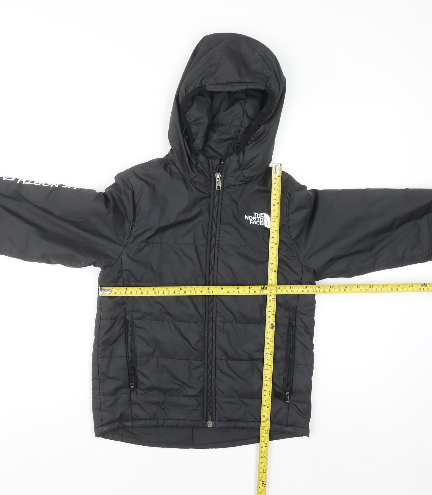 The North Face Boys Black Hooded Puffer Jacket Size 10 Years