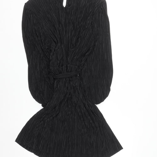 Peacocks Women’s Black Size 20 Pleated A-Line Long Sleeve Dress