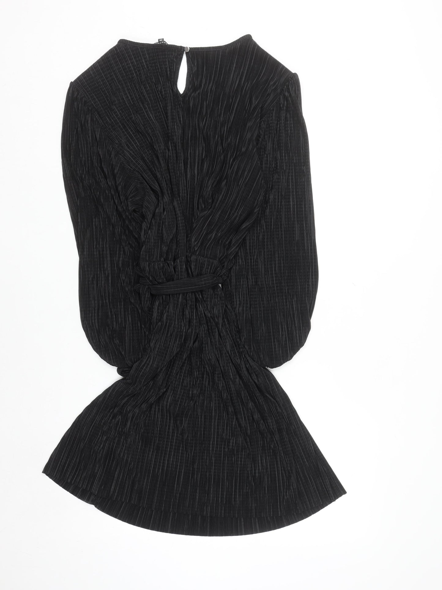 Peacocks Women’s Black Size 20 Pleated A-Line Long Sleeve Dress