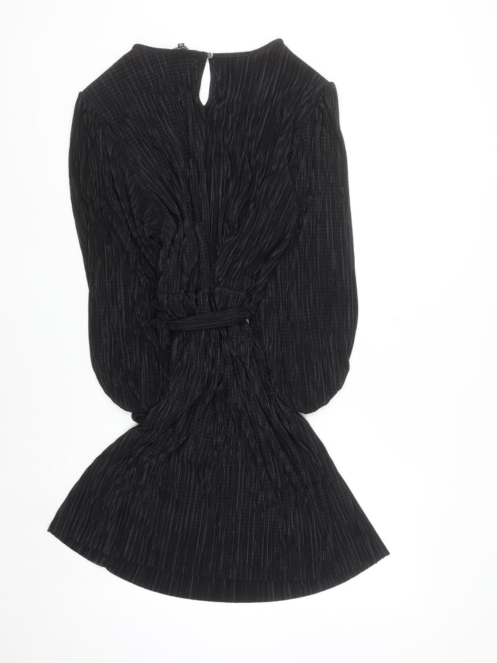 Peacocks Women’s Black Size 20 Pleated A-Line Long Sleeve Dress