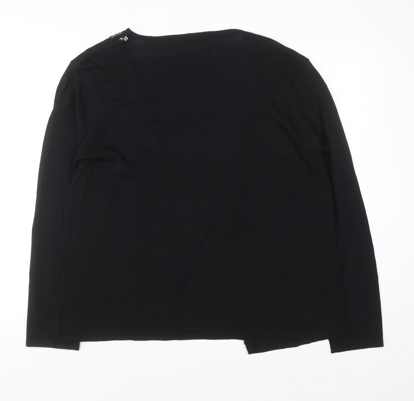 Pina Lia Women’s Black Sequin Trim Knit Cardigan Size L