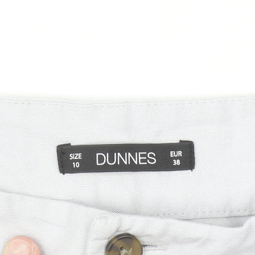 Dunnes Women White Linen Blend Chino Trousers Size 10