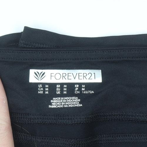 Forever 21 Women Black M Biker Activewear Shorts