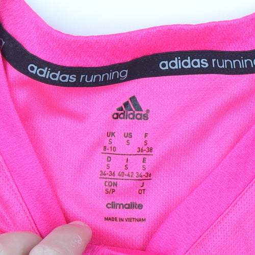 Adidas Women's Pink Climalite Running V-Neck T-Shirt Size S