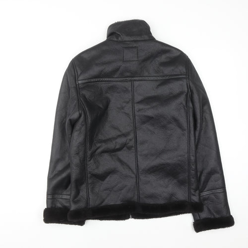 Primark Women’s Black Faux Leather Lined Biker Jacket Size S
