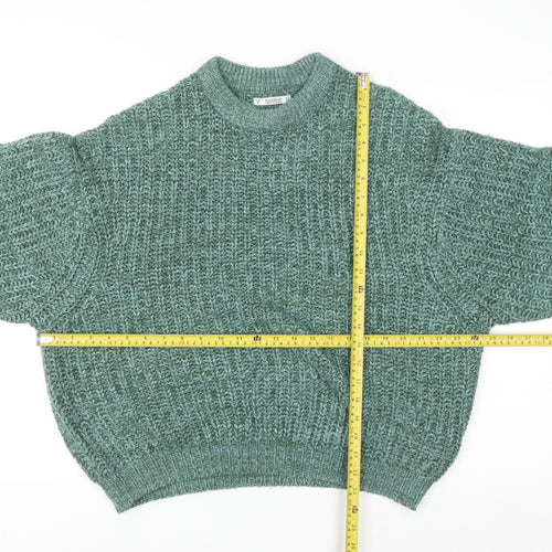 Pull & Bear Women’s Green Chunky Knit Acrylic Jumper Size 8