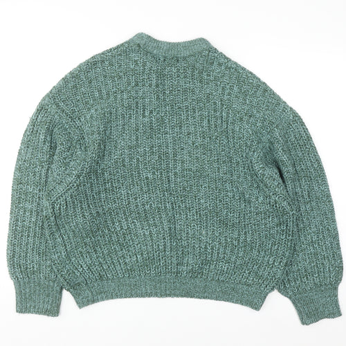 Pull & Bear Women’s Green Chunky Knit Acrylic Jumper Size 8