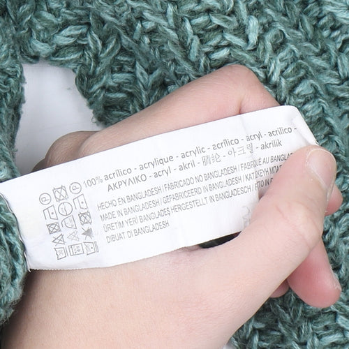 Pull & Bear Women’s Green Chunky Knit Acrylic Jumper Size 8