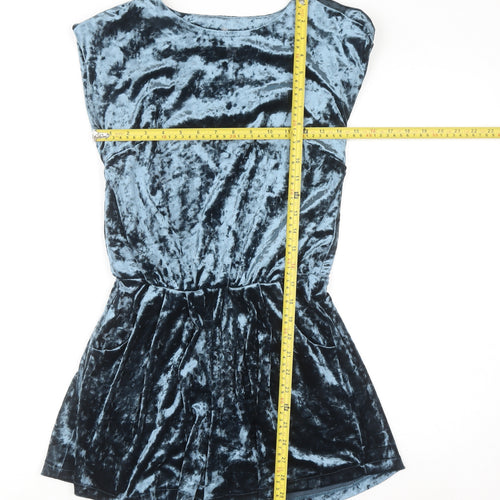 Next Girls Blue Velvet Sleeveless Party Playsuit 11 Years