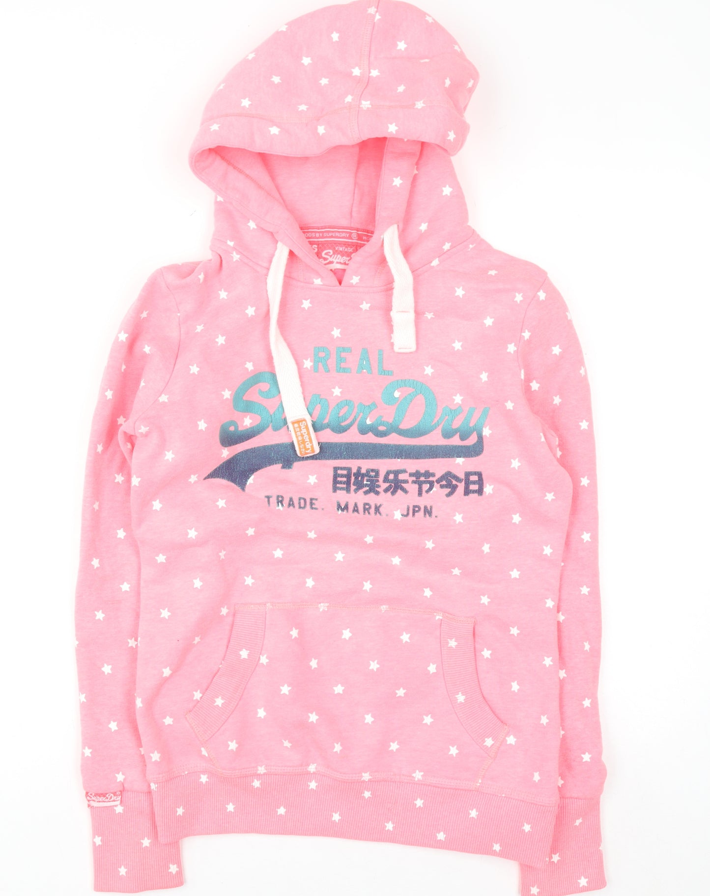 Superdry Womens Pink Star Print Pullover Hoodie XS