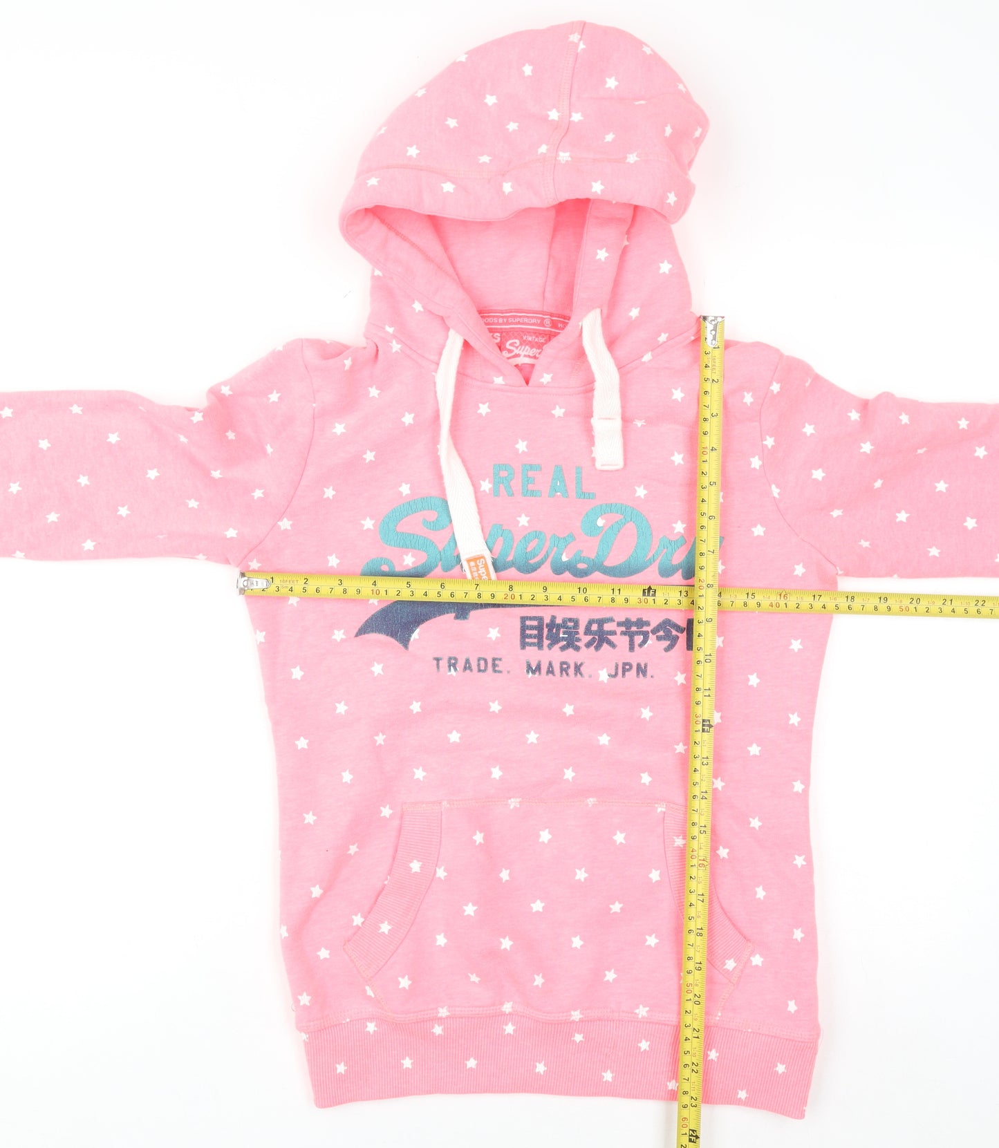 Superdry Womens Pink Star Print Pullover Hoodie XS