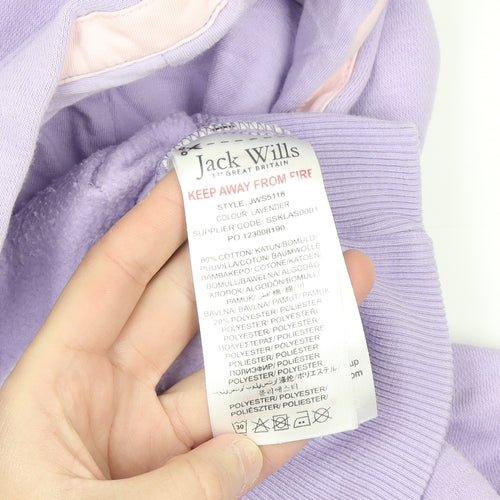 Jack Wills Girls Purple Pullover Hoodie 10-11 Years Logo Cotton Fleece