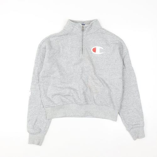 Champion Women's Grey 1/4 Zip Pullover Sweatshirt Small