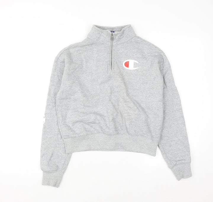 Champion Women's Grey 1/4 Zip Pullover Sweatshirt Small