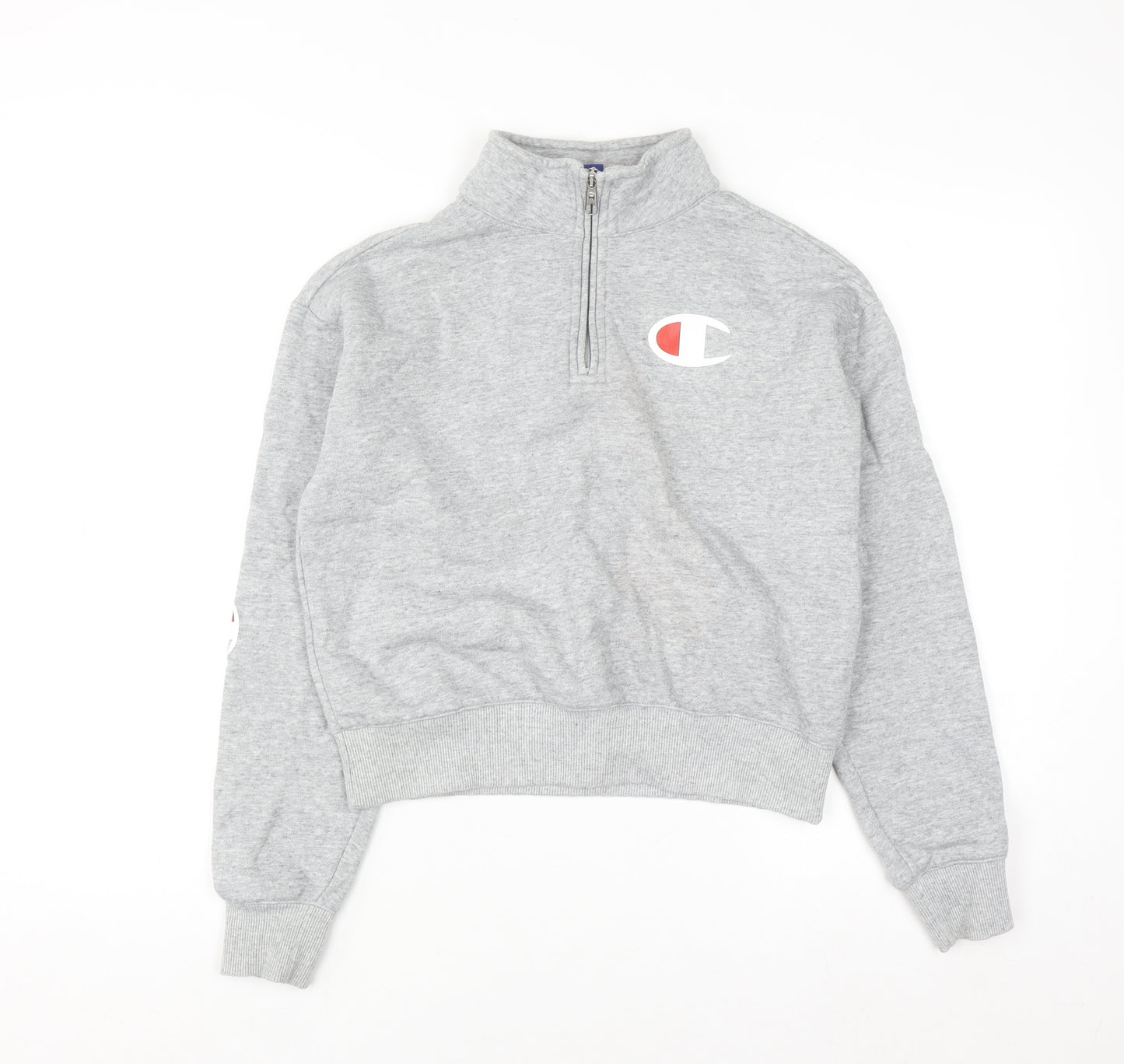 Champion Women's Grey 1/4 Zip Pullover Sweatshirt Small