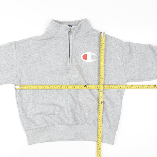 Champion Women's Grey 1/4 Zip Pullover Sweatshirt Small